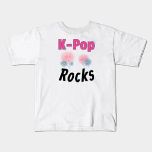 K-Pop Rocks with Fireworks and Stars - Light colors from WhatTheKpop Kids T-Shirt